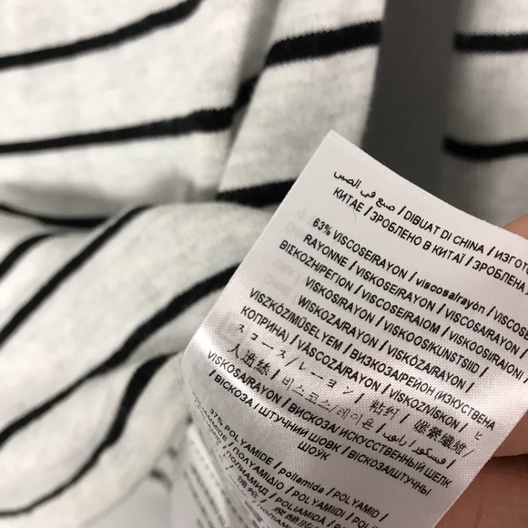 Guess striped off shoulder bell sleeve knit top - Picture 6 of 8